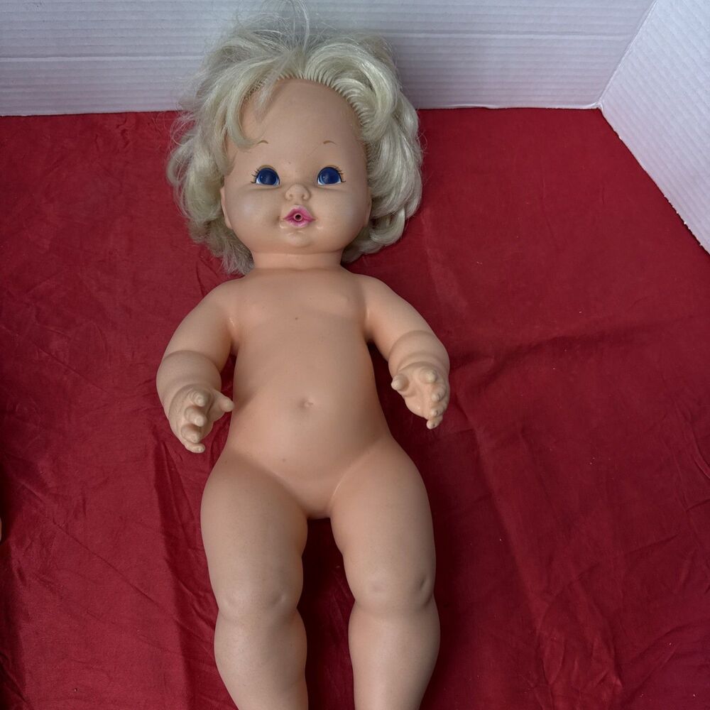 Vintage 1969 Mattel 16" Baby Tender Love Doll Blonde Hair Soft